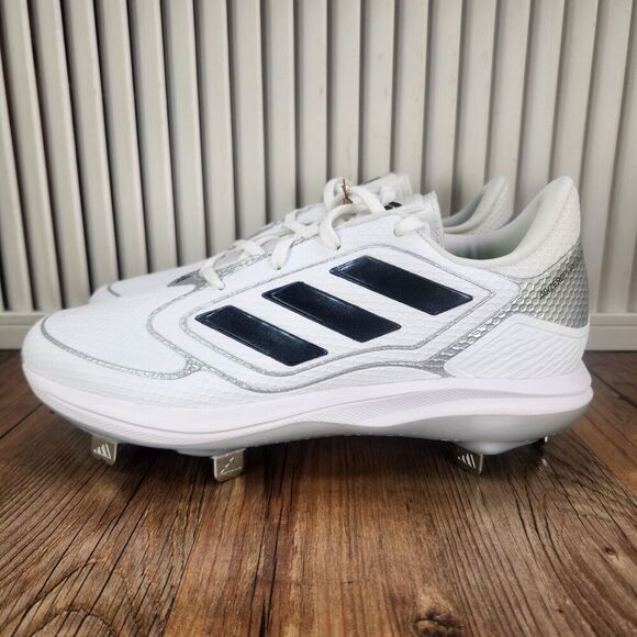 Adidas Purehustle 3 Womens 8.5 White Black Athletic Metal Softball Cleats IG7135 - Picture 4 of 11